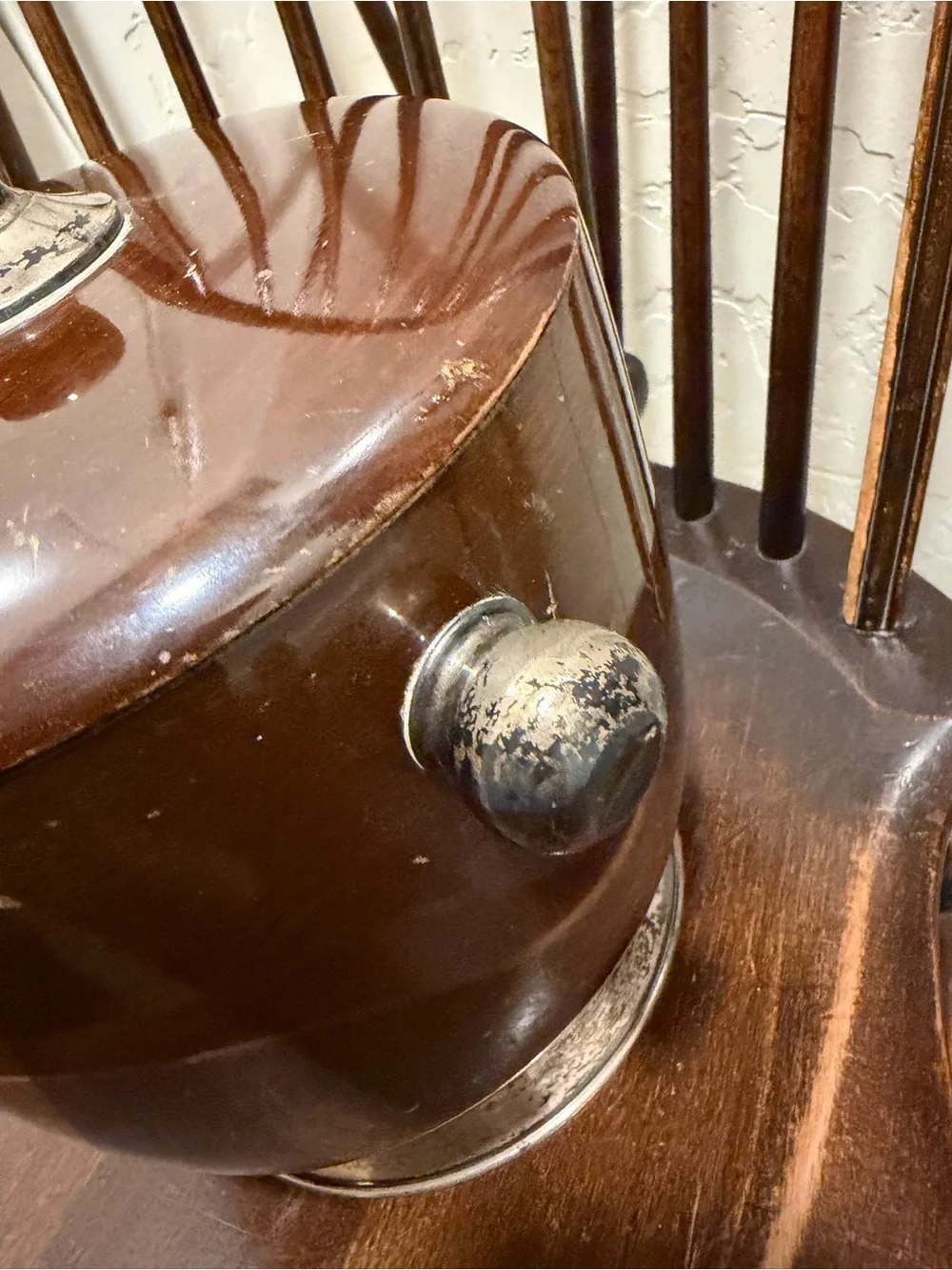 Vintage Sterling Silver Mahogany Ice Bucket With Lid